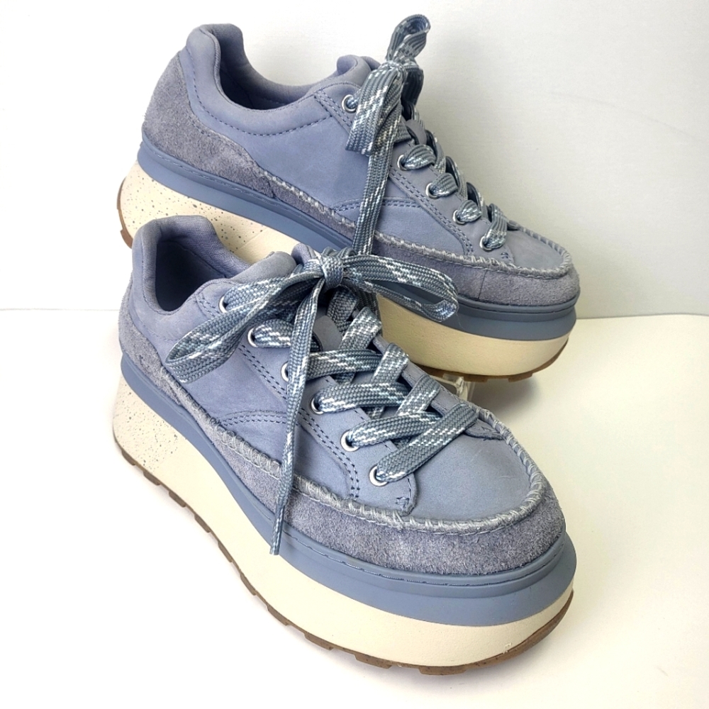 New UGG Marin Platform Sneakers Size 7 Ash Fog Gray